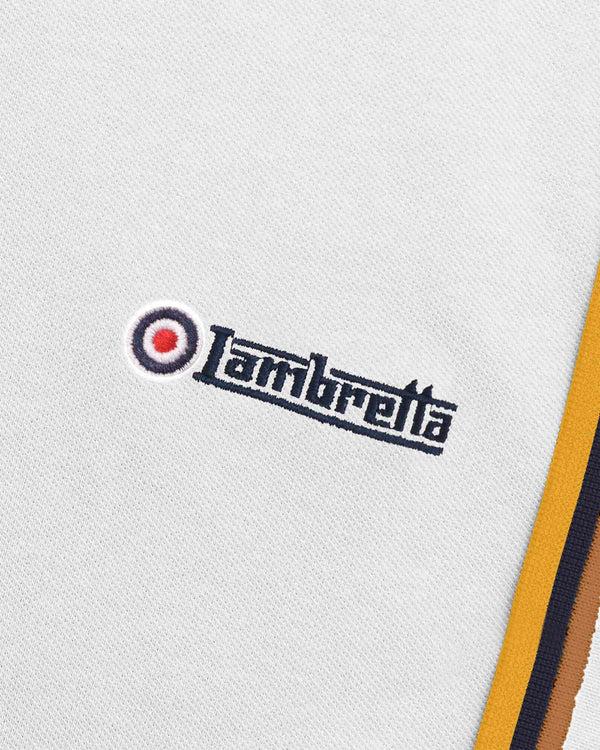 Lambretta Big & Tall Triple Tipped Polo White/Tobacco/Navy/Gold