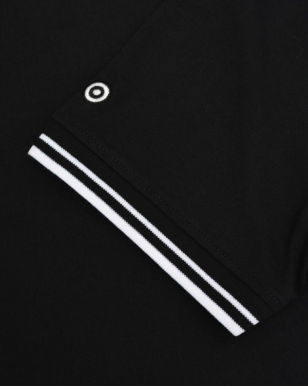 Lambretta Big & Tall Two Tone Tipped Polo Black/White