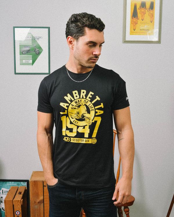 Lambretta 1947 Tee Black / Gold