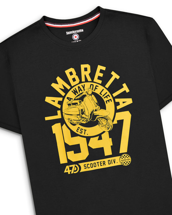 Lambretta 1947 Tee Black / Gold