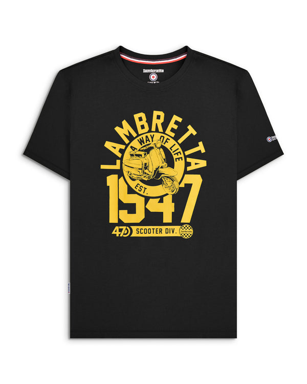 lambretta 1947 Tee Black / Gold