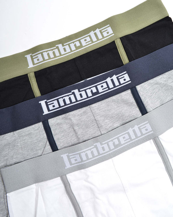Lambretta 3 Pack Classic Boxer Black/Grey/White