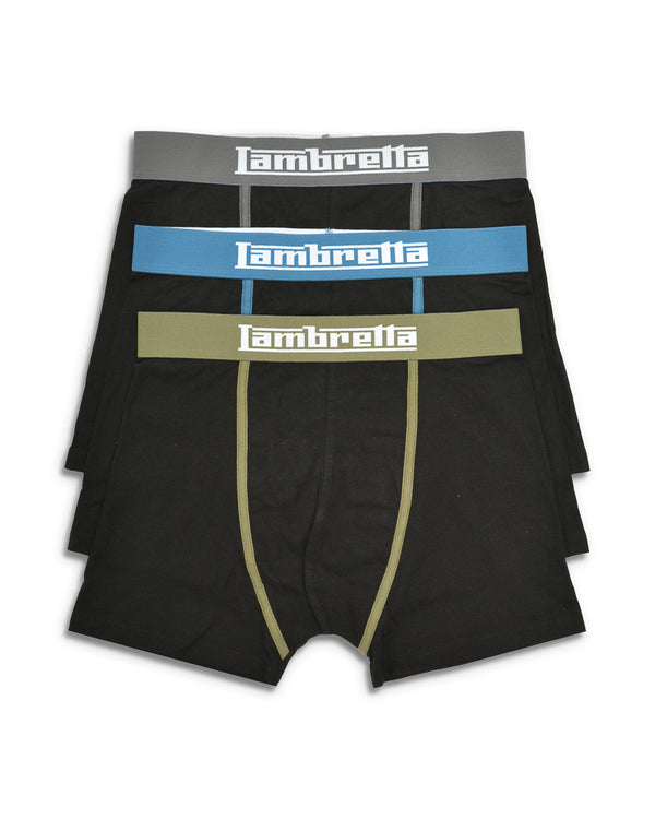 lambretta 3 Pack Classic Boxer Black