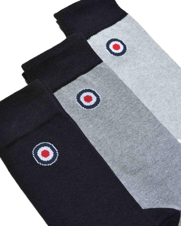 Lambretta 3 Pack Classic Sock Black/Charcoal/Grey
