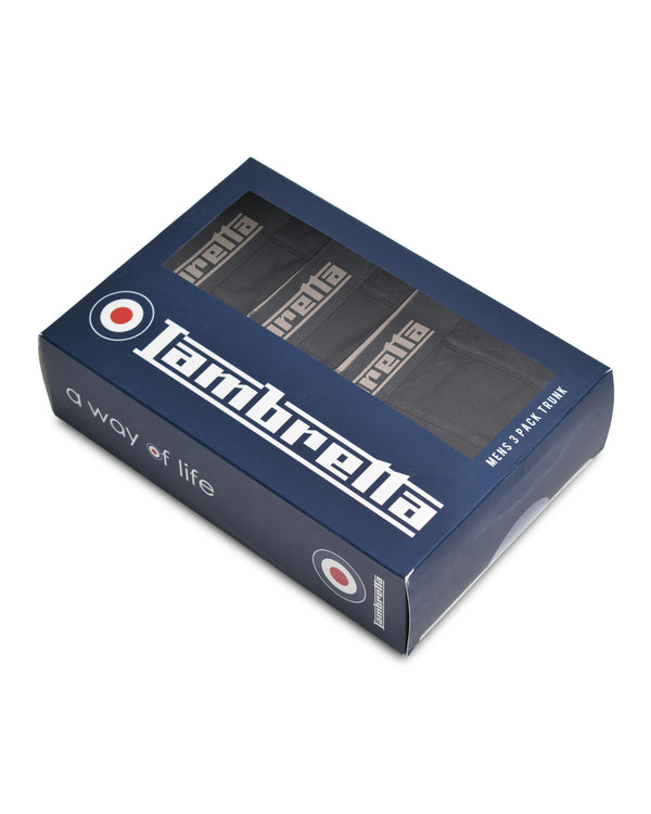 Lambretta 3 Pack Essential Boxer Black