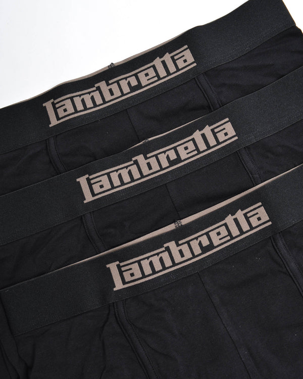 Lambretta 3 Pack Essential Boxer Black