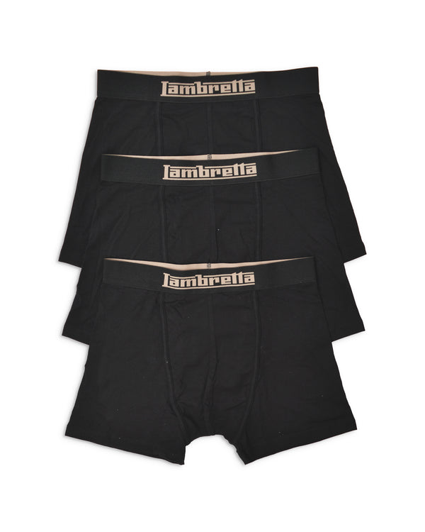 lambretta 3 Pack Essential Boxer Black