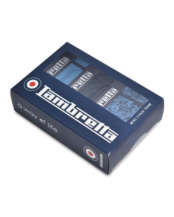 Lambretta 3 Pack Paisley Boxer Navy