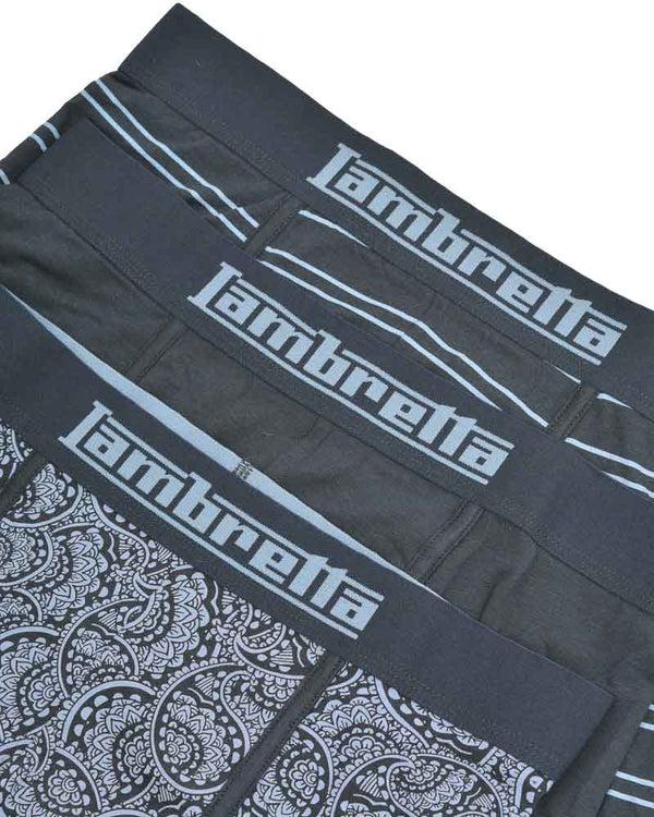 Lambretta 3 Pack Paisley Boxer Navy/Blue
