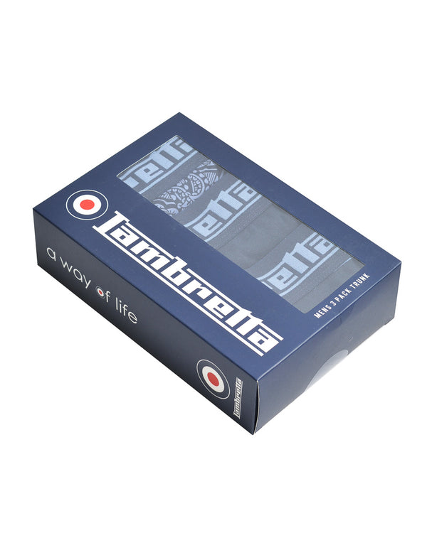 Lambretta 3 Pack Paisley Boxer Navy/Blue