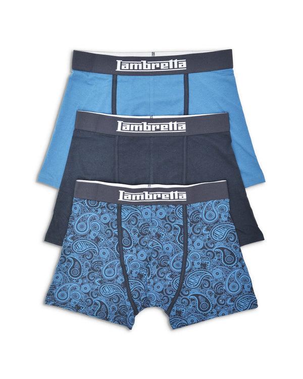 lambretta 3 Pack Paisley Boxer Navy