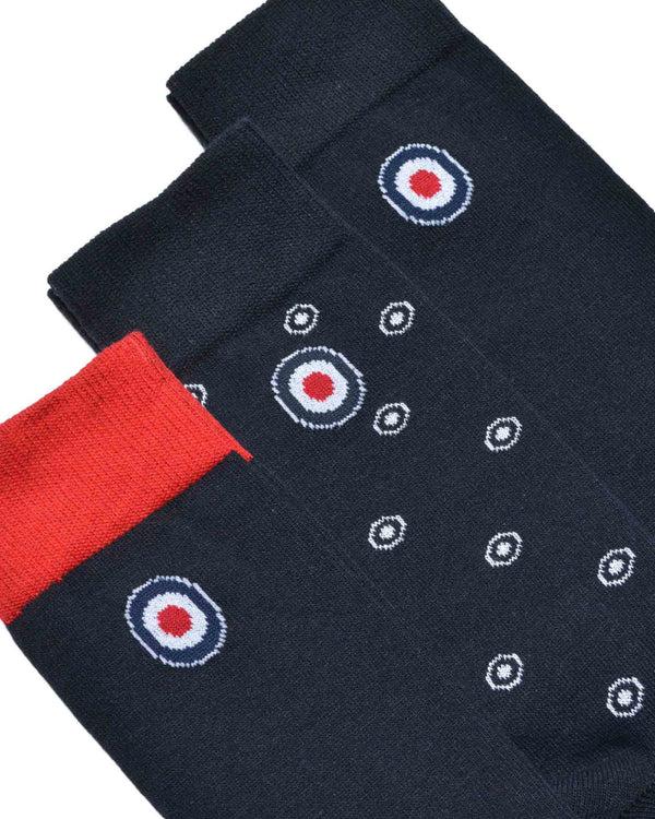 Lambretta 3 Pack Target Sock Navy/Red/White