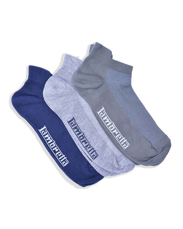 lambretta 3 Pack Trainer Sock Navy/Khaki/Grey