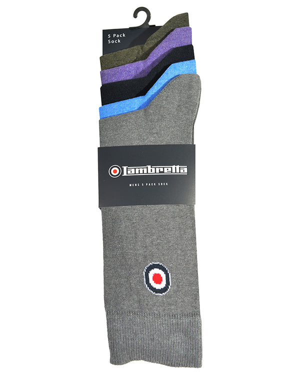 Lambretta 5 Pack Classic Sock Multicolour