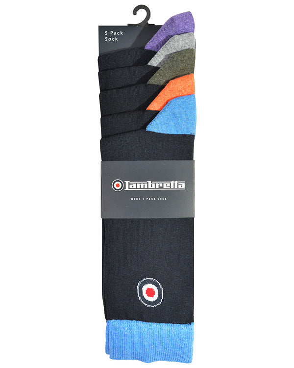 Lambretta 5 Pack Classic Sock Navy
