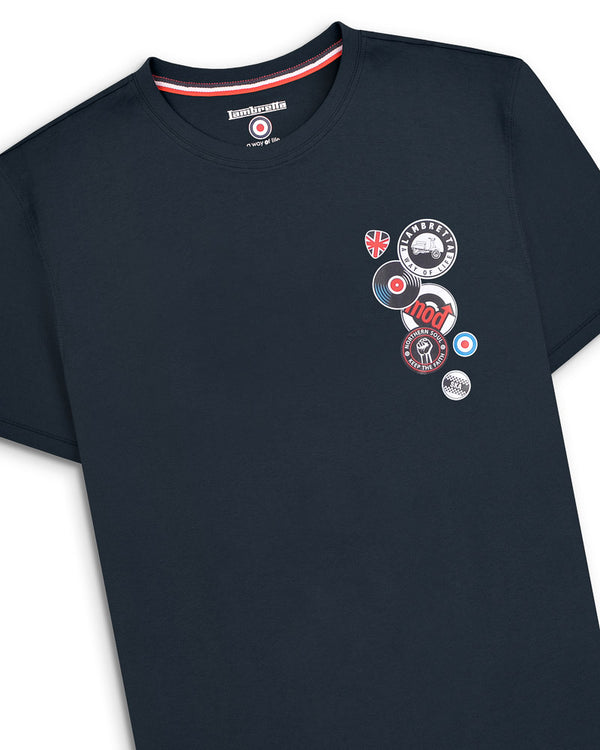 Lambretta Badges Tee Navy