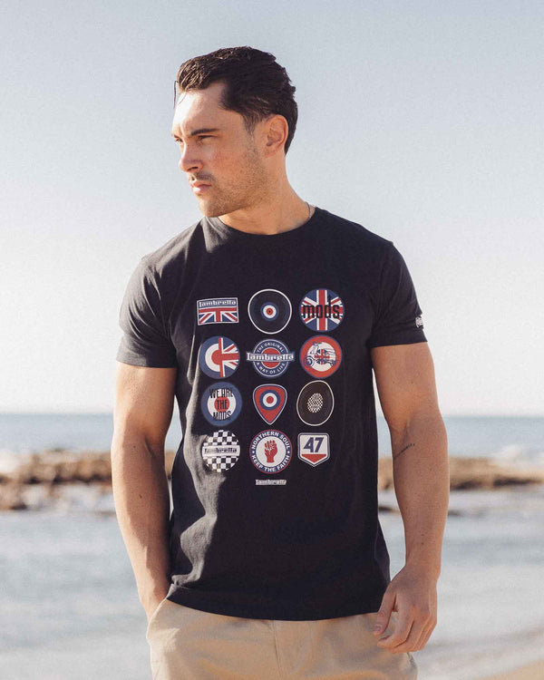 Lambretta Badges Tee Navy