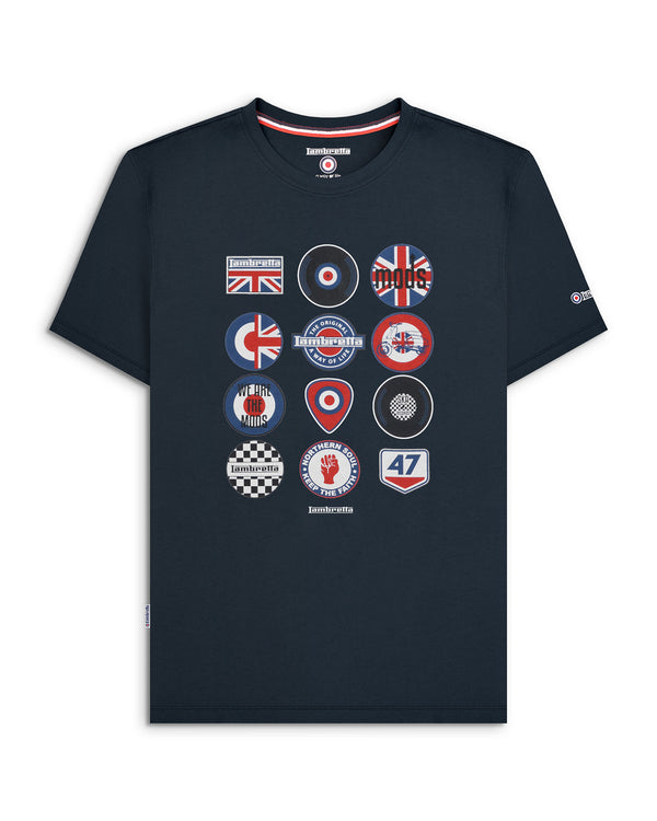 lambretta Badges Tee Navy