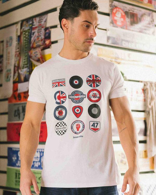Lambretta Badges Tee White