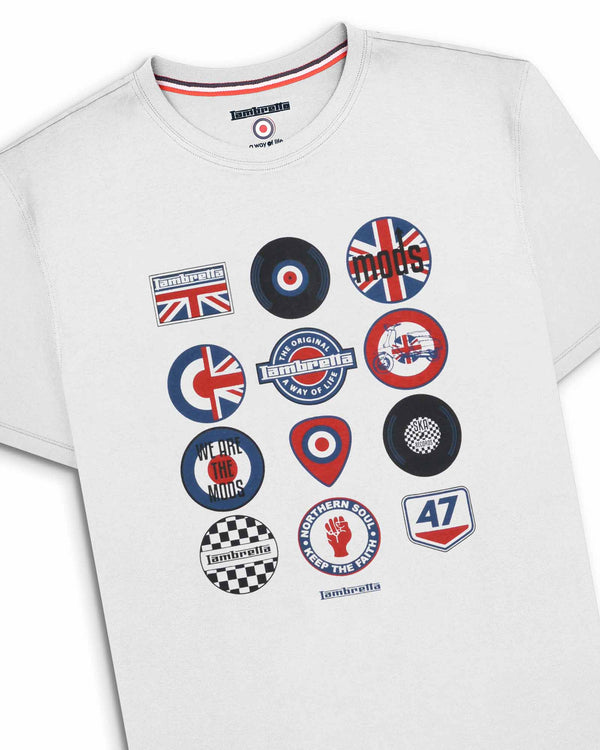 Lambretta Badges Tee White