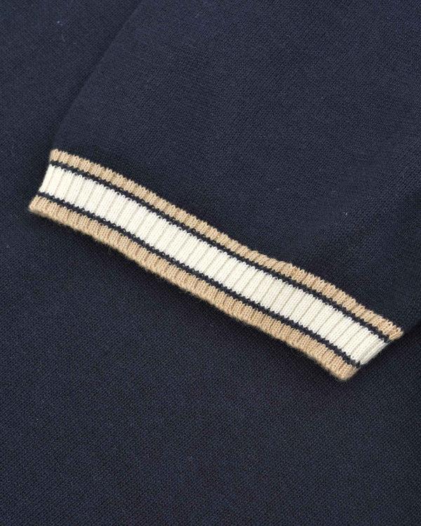 Lambretta Baggio Tipped SS Knit Polo Navy
