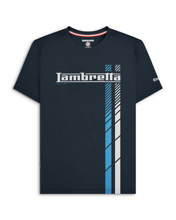 lambretta Big & Tall Fade Racing Stripe Tee Navy