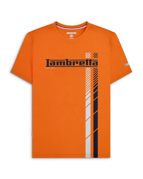 lambretta Big & Tall Fade Racing Stripe Tee Orange