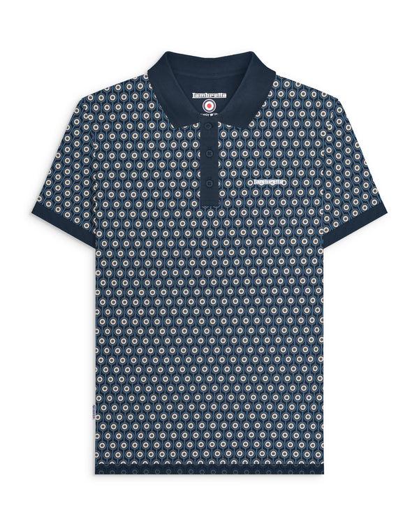 lambretta Big & Tall Geo Roundel Polo Navy/Silver