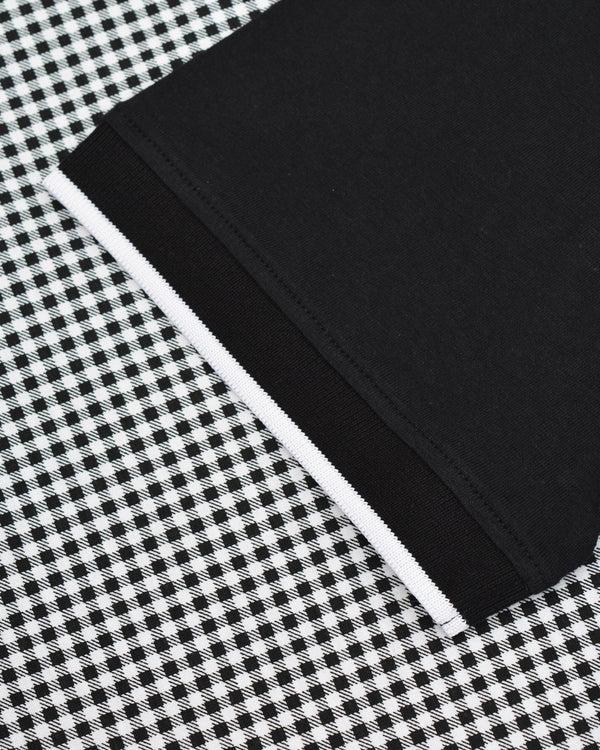 Lambretta Big & Tall Gingham AOP Polo Black