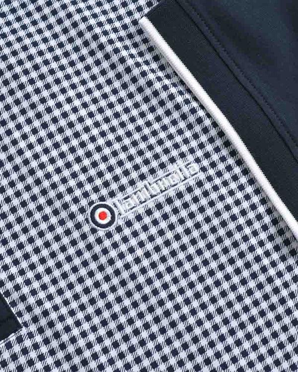 Lambretta Big & Tall Gingham AOP Polo Navy