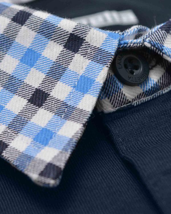 Lambretta Big & Tall Gingham Collar Polo Navy