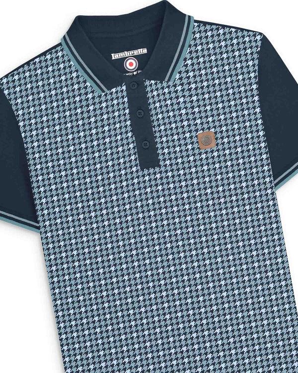 Lambretta Big & Tall Houndstooth Polo Navy