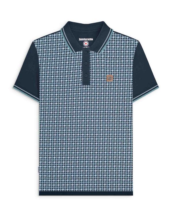 lambretta Big & Tall Houndstooth Polo Navy