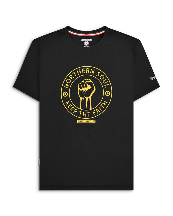 lambretta Big & Tall Northern Soul Tee Black