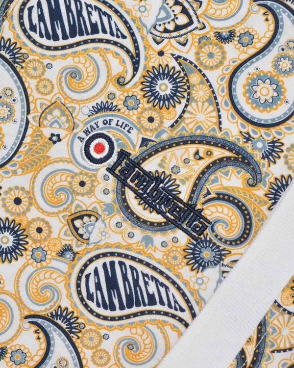 Lambretta Big & Tall Paisley Brand Polo White/Navy