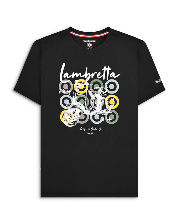 lambretta Big & Tall Scooter Brand Tee Black
