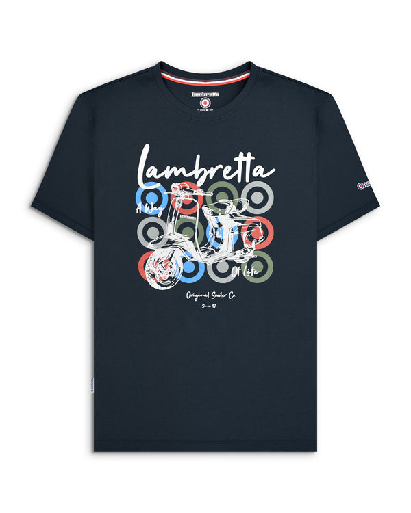 lambretta Big & Tall Scooter Brand Tee Navy