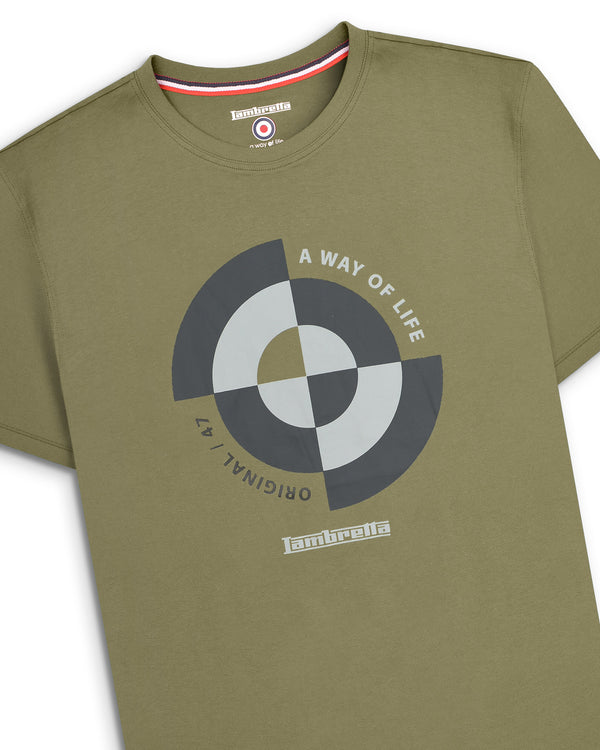 Lambretta Big & Tall Target Quadrant Tee Khaki