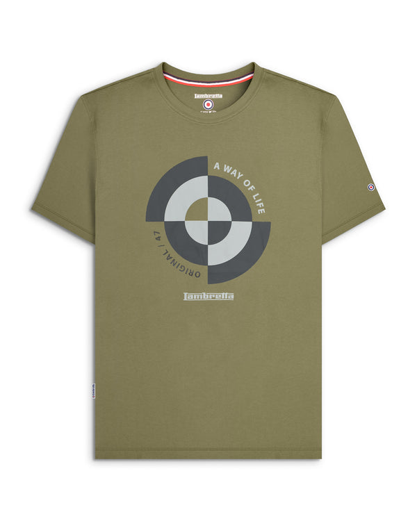lambretta Big & Tall Target Quadrant Tee Khaki