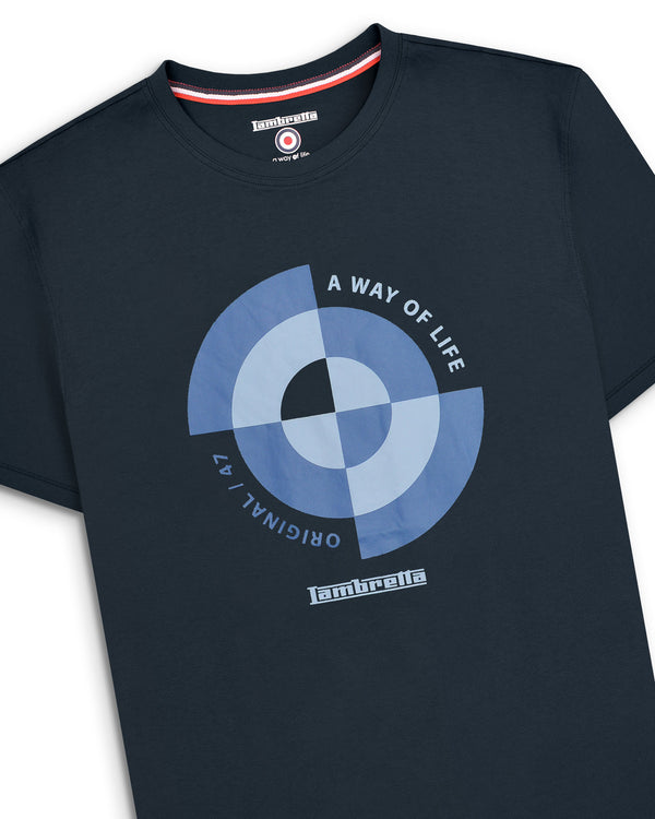 Lambretta Big & Tall Target Quadrant Tee Navy