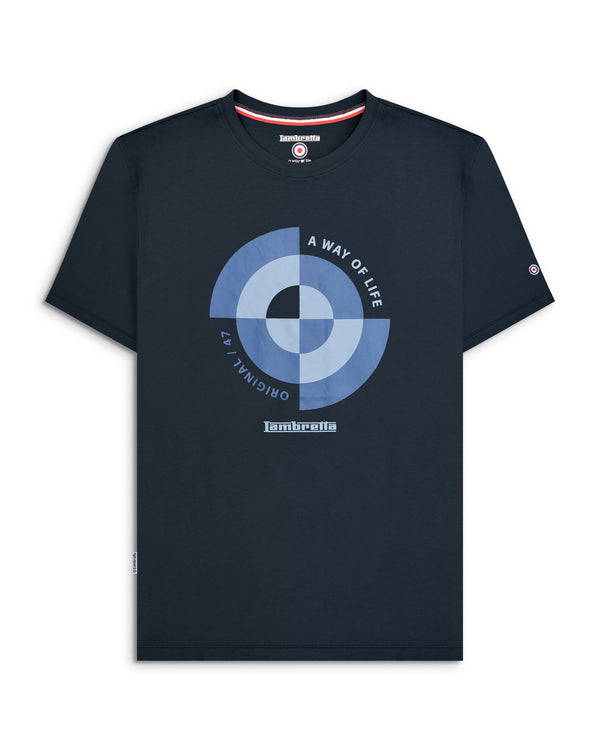 lambretta Big & Tall Target Quadrant Tee Navy