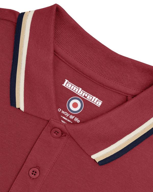 Lambretta Big & Tall Triple Tipped Polo Burgundy