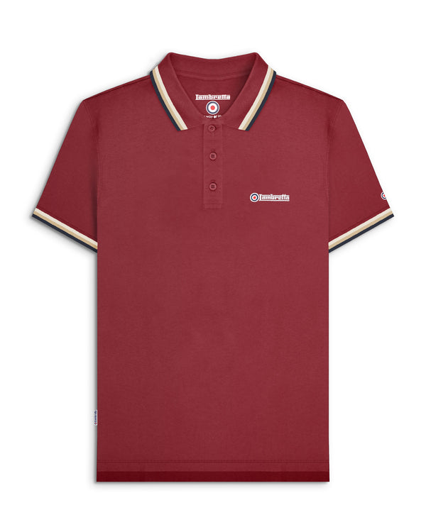 lambretta Big & Tall Triple Tipped Polo Burgundy