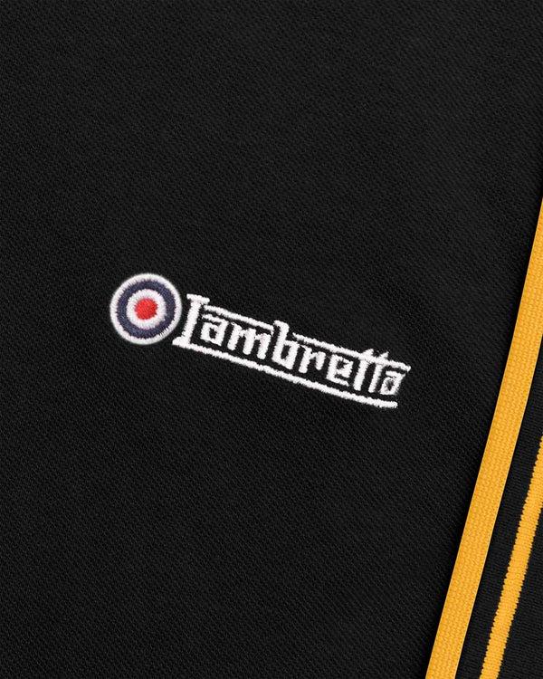 Lambretta Big & Tall Twin Tipped Polo Black/Gold