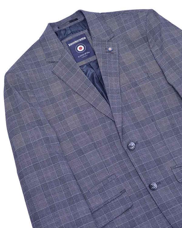 Lambretta Bradley Slate Check Blazer Slate