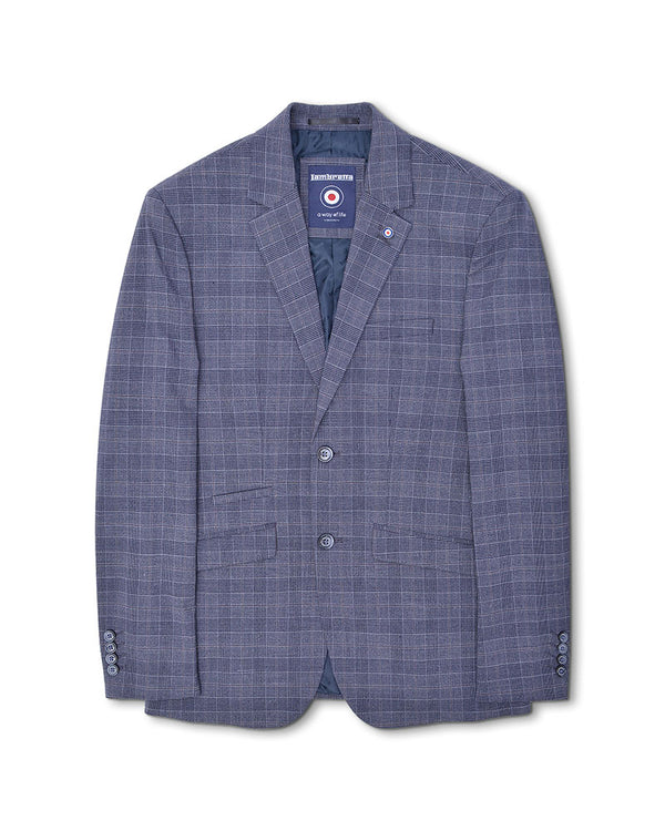 lambretta Bradley Slate Check Blazer Slate