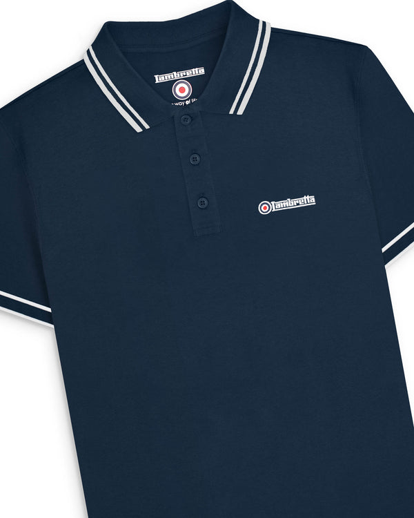 Lambretta Branded Sleeve Polo Navy