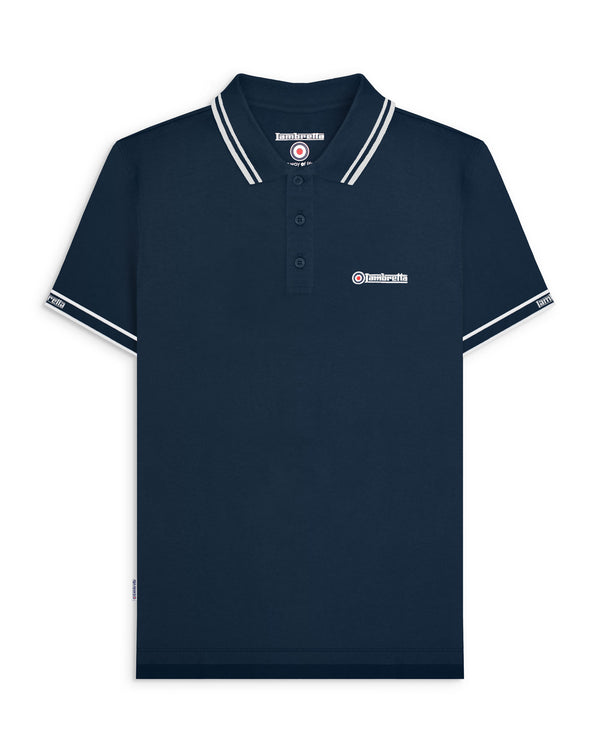 lambretta Branded Sleeve Polo Navy