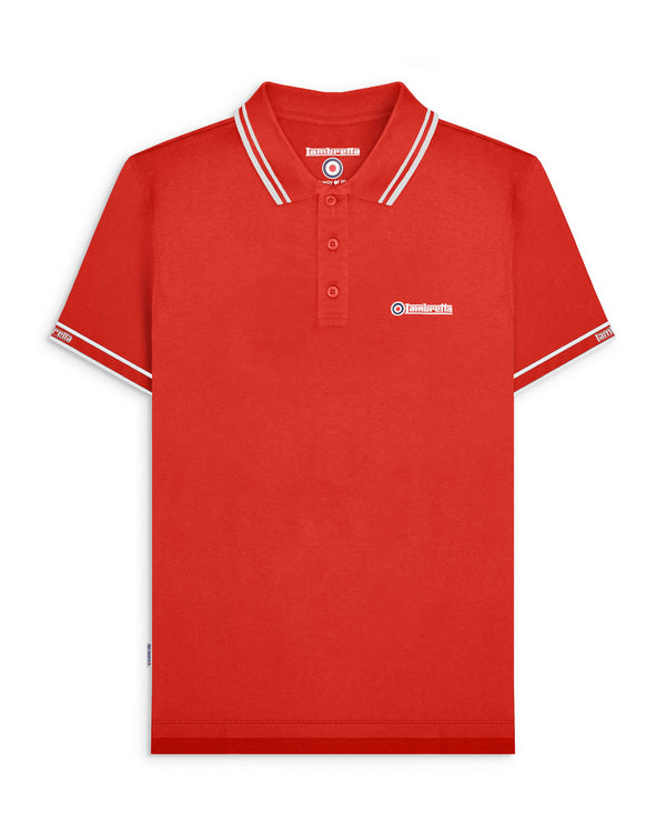 lambretta Branded Sleeve Polo Red