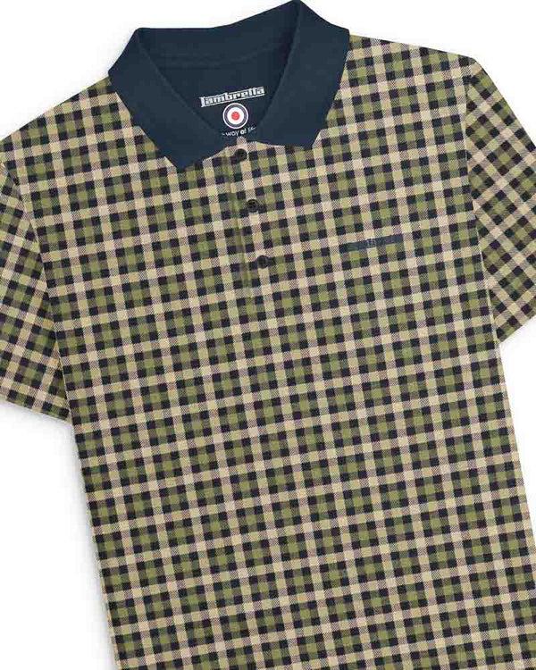 Lambretta Check Polo Navy